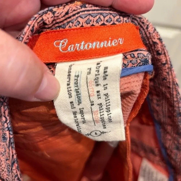 Cartonnier Anthropologie coral button shorts sz 4 - Picture 4 of 8